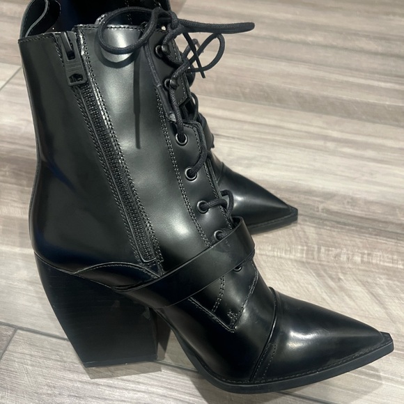 All Saints Black Lace-Up Women's Boots - Picture 2 of 9